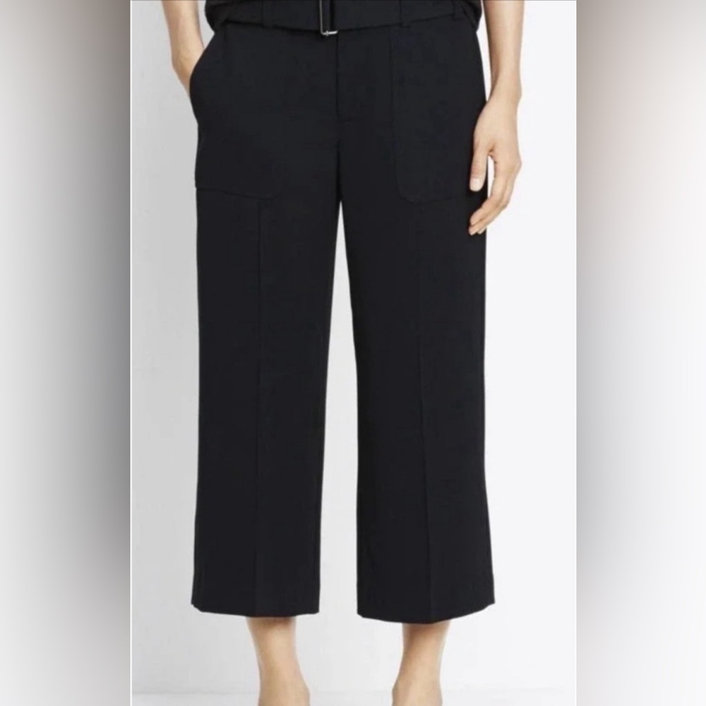 Vince Black Ankle Cropped belted pant  wide leg 10